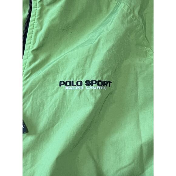 Vintage Polo Sport Ralph Lauren Jacket Mens Large Green Nylon Windbreaker Y2K - Picture 4 of 6